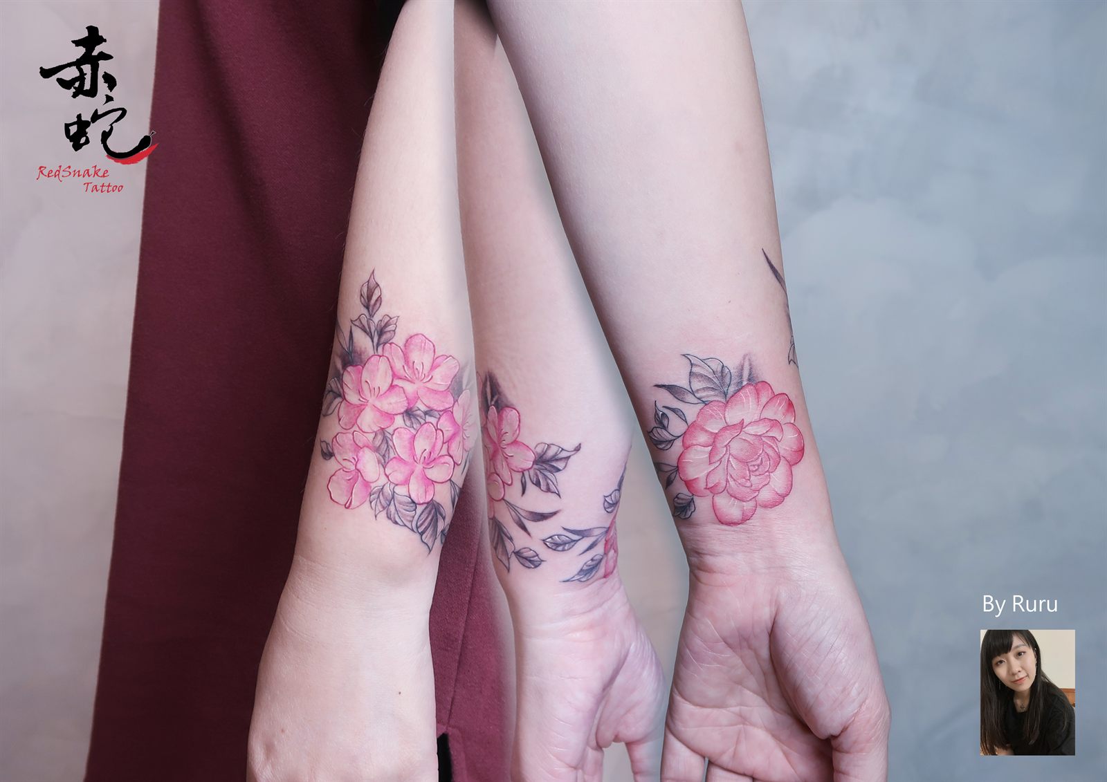 RURU 台中女刺青師 手臂 / 插圖 刺青作品 RedSnake Tattoo