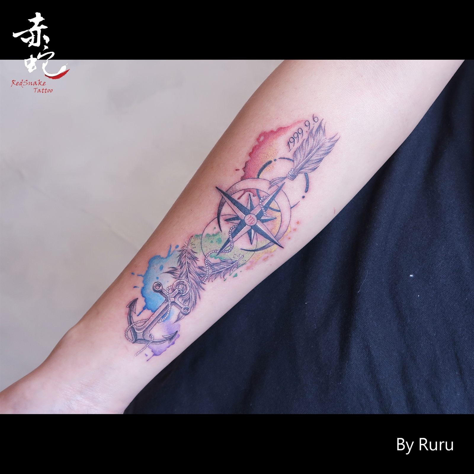 RURU 台中女刺青師 手臂 / 插圖 刺青作品 RedSnake Tattoo