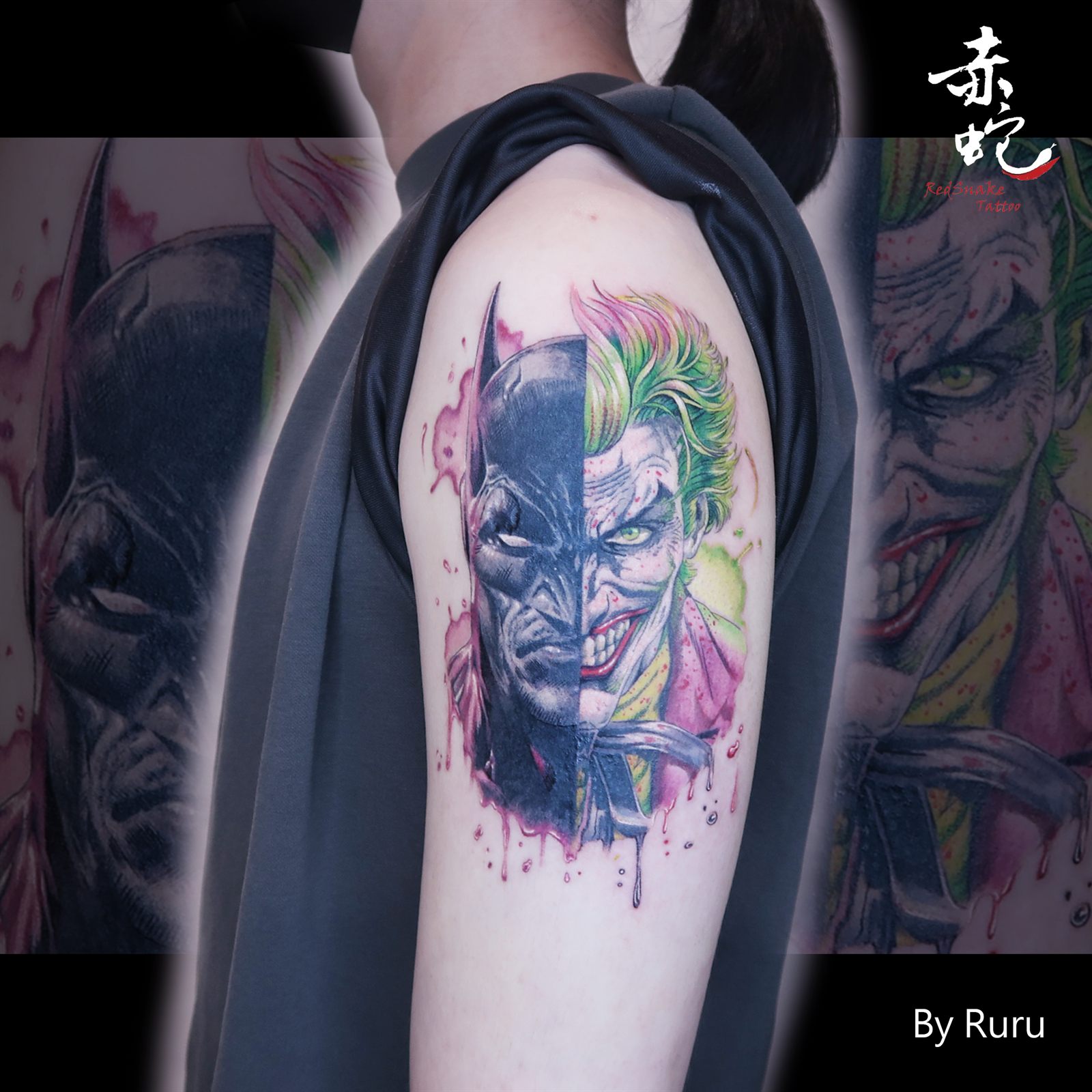 RURU 台中女刺青師 手臂 / 插圖 刺青作品 RedSnake Tattoo