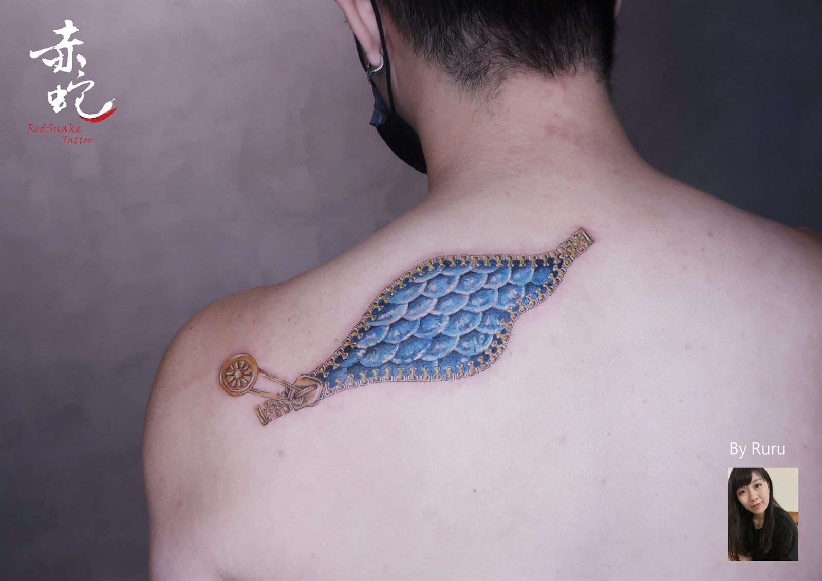 RURU 台中女刺青師 背部 / 插圖 刺青作品 RedSnake Tattoo