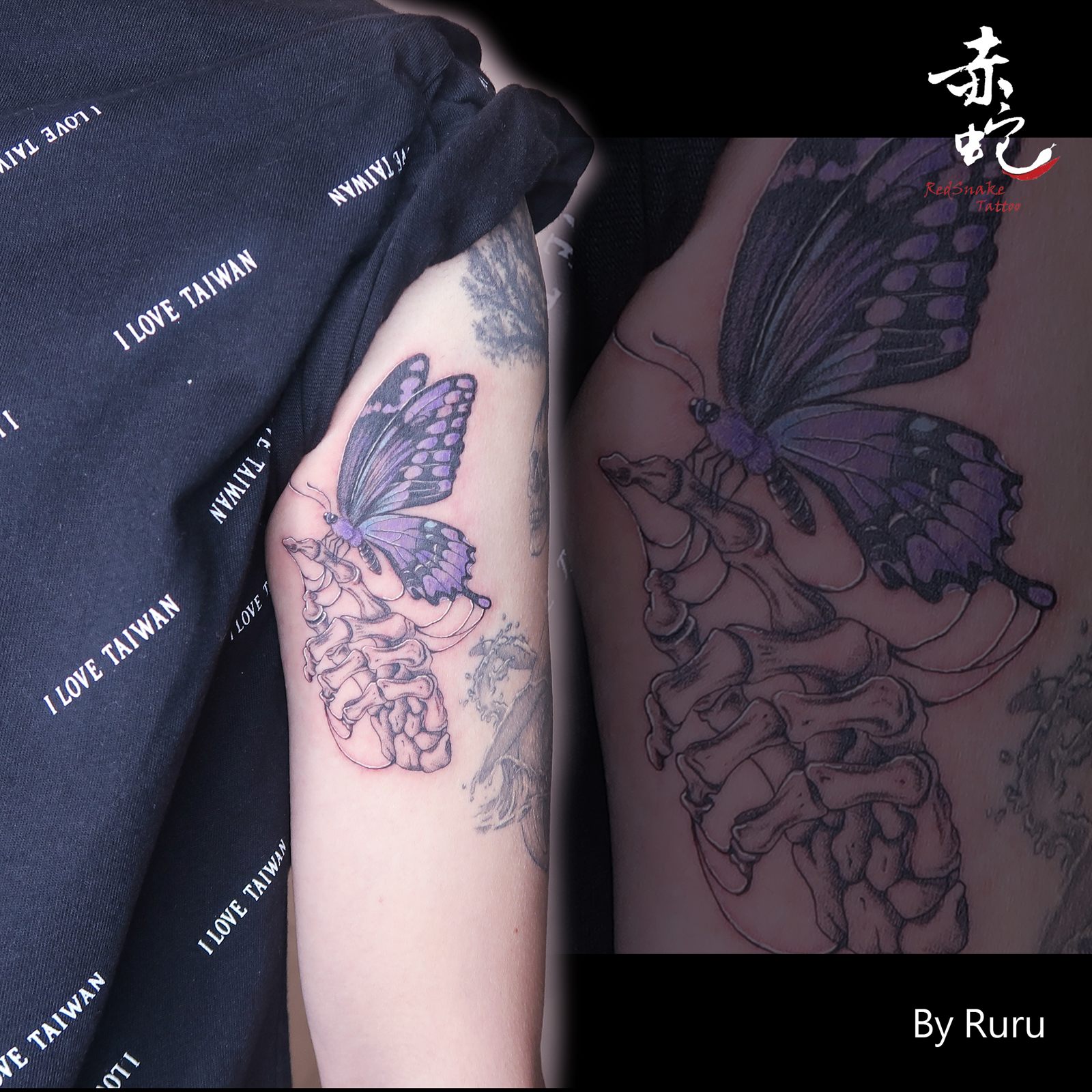 RURU 台中女刺青師 插圖 / 手臂 刺青作品 RedSnake Tattoo