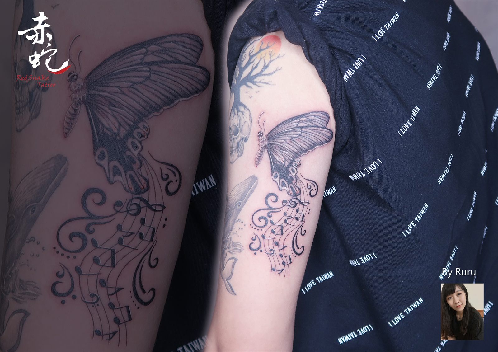 RURU 台中女刺青師 插圖 / 手臂 刺青作品 RedSnake Tattoo