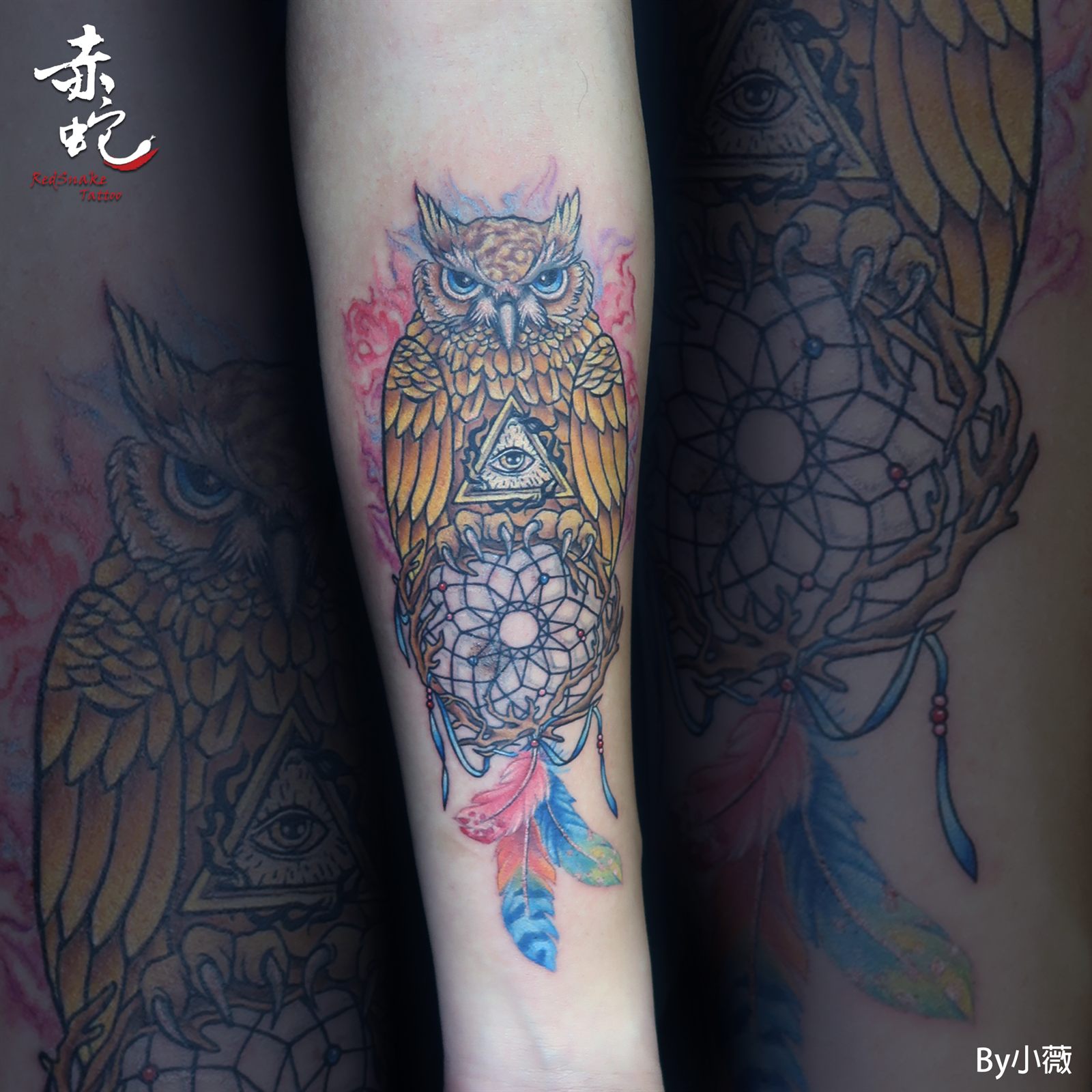 小薇 台中女刺青師 作品編號 301 刺青作品 RedSnake Tattoo
