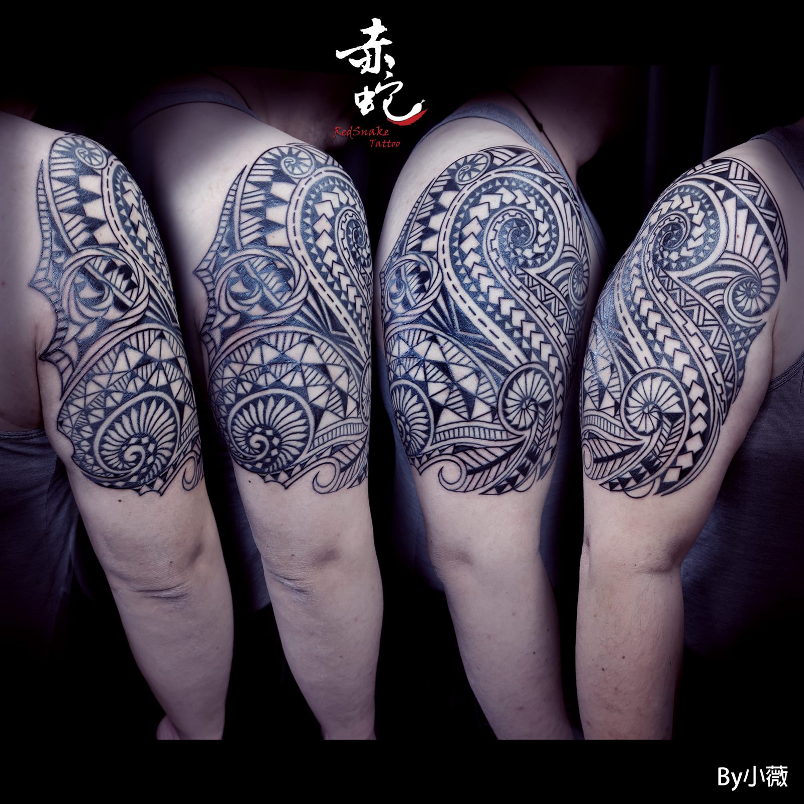 小薇 台中女刺青師 作品編號 302 刺青作品 RedSnake Tattoo