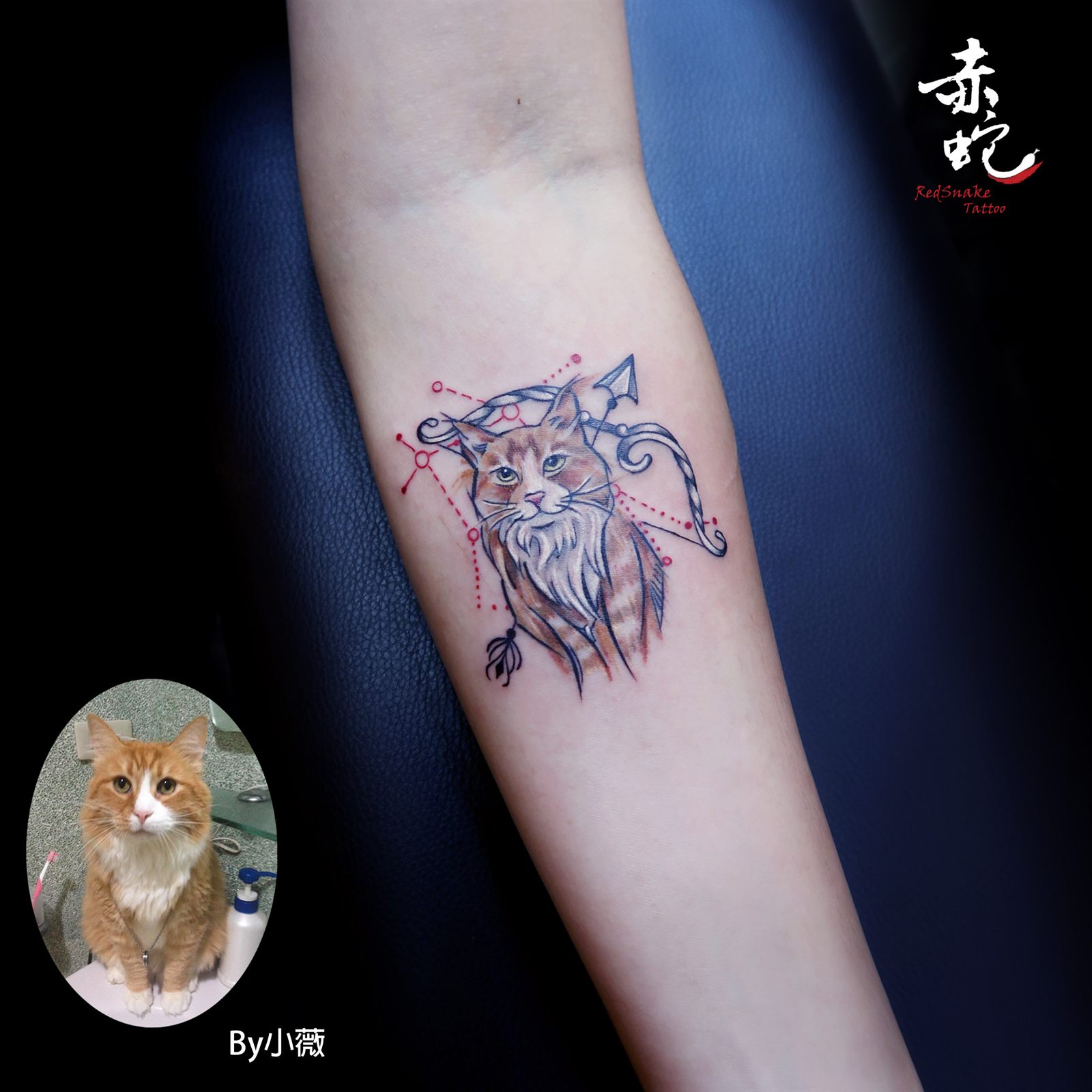小薇 台中女刺青師 作品編號 305 刺青作品 RedSnake Tattoo