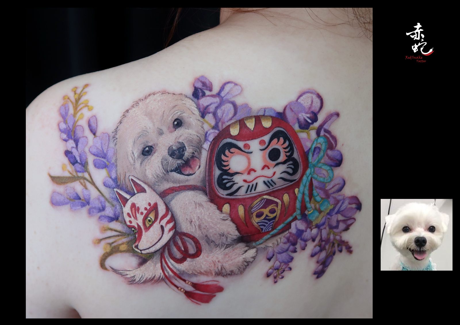 小YU 台中女刺青師 寵物 / 白色 / 彩色 刺青作品 RedSnake Tattoo